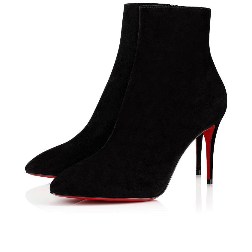 Women's Christian Louboutin Eloise Booty 85mm Suede Ankle Boots - Black [6540-981]